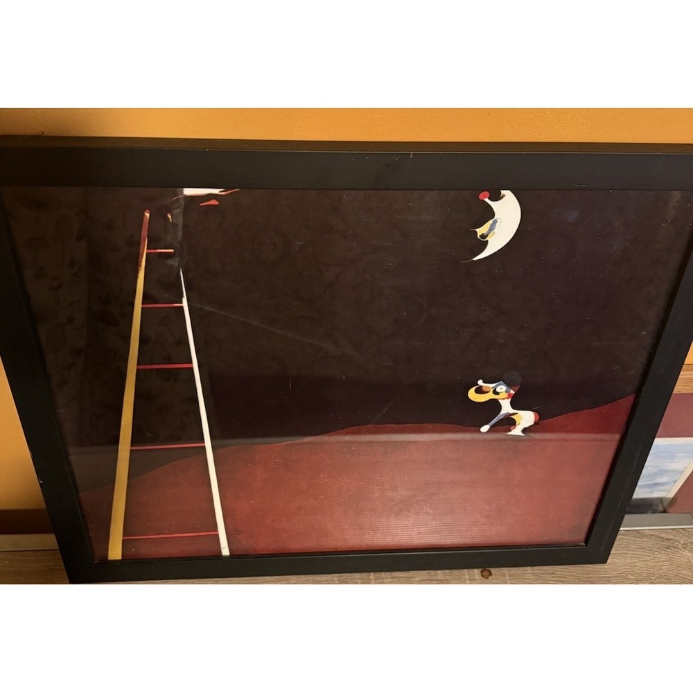 Joan Miro - Dog Barking At The Moon - Framed Lithograph Art Print